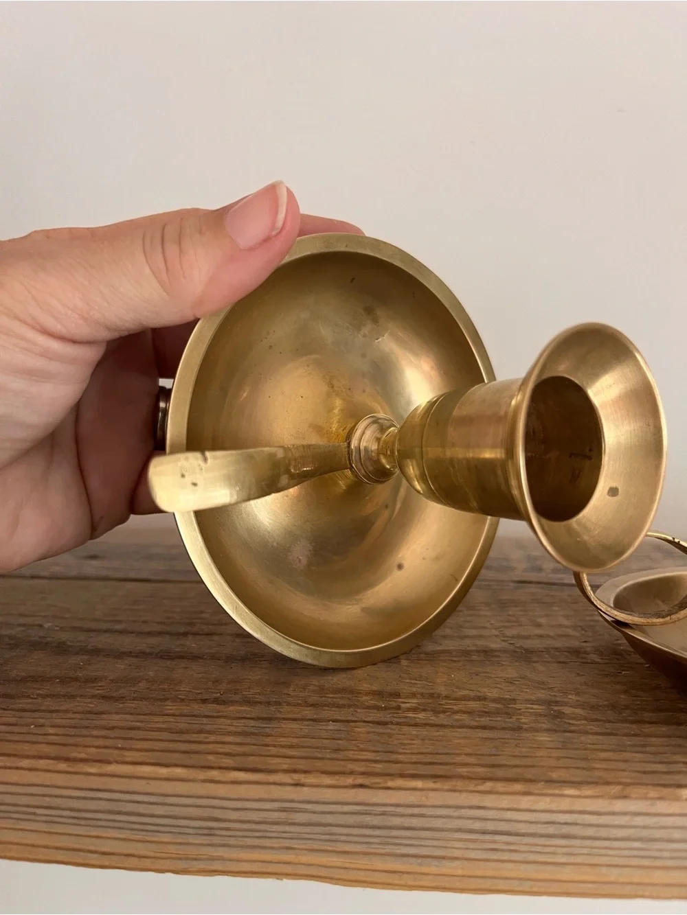 Brass Chamberstick Candle Holders - Pair